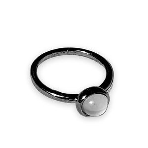 New Sterling Silver Handmade Bohemian Solid Smokey Quartz Minimalist Ring